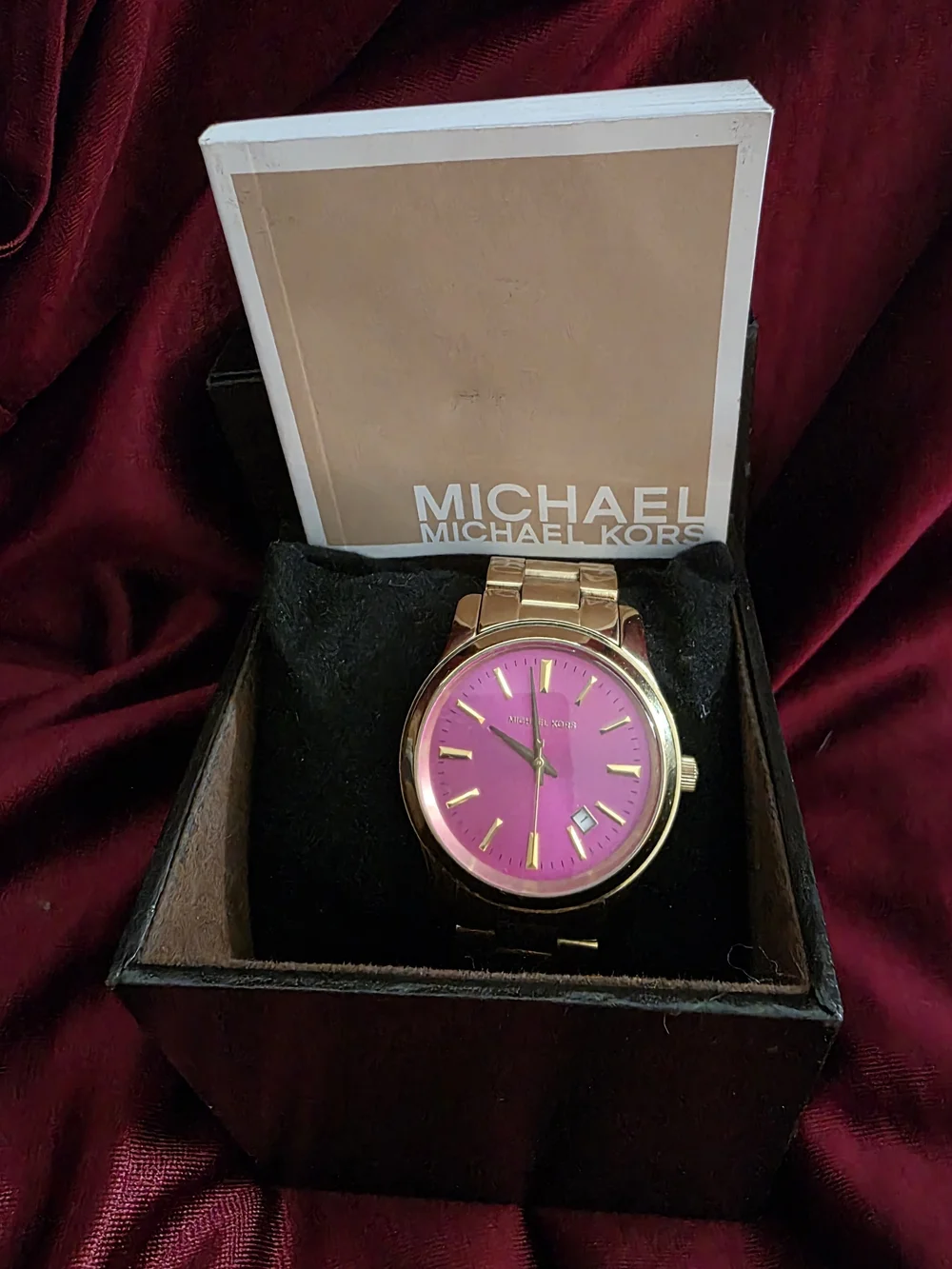Michael Kors Womens  Gold Bracelet Watch with Pink Dial